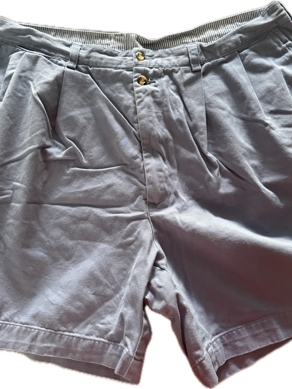 Dior Men’s Blue Flat-Front Shorts with Gold-Tone Buttons
